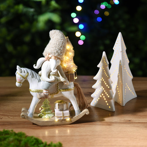 Sia Deco - Kerstman speelfiguur met LED - Grijs / 26 cm - Grijs - Hars - H26 - vtwonen shop