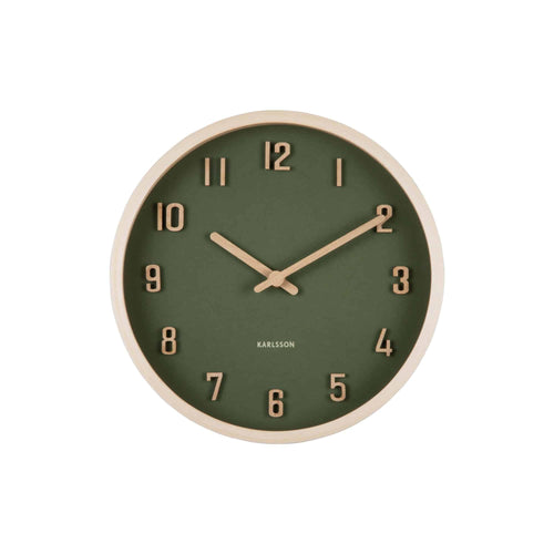 Karlsson wandklok Nervadura - groen - Ø22cm