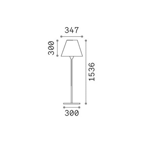 Ideal Lux ARCADIA Vloerlamp met taps toelopende kap, wit, 1x E27, IP44