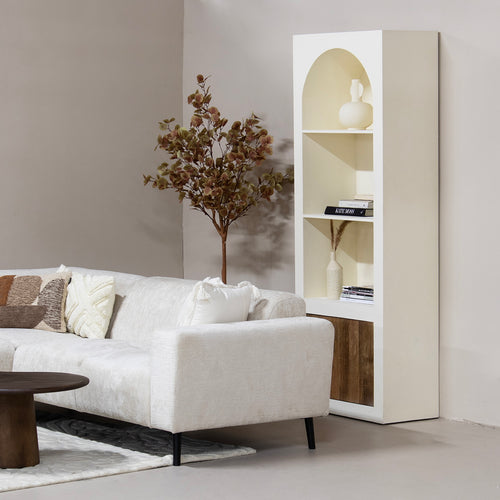 Giga Meubel Vakkenkast Miné - Beton Ciré - Beige - 80x38x210cm - vtwonen shop