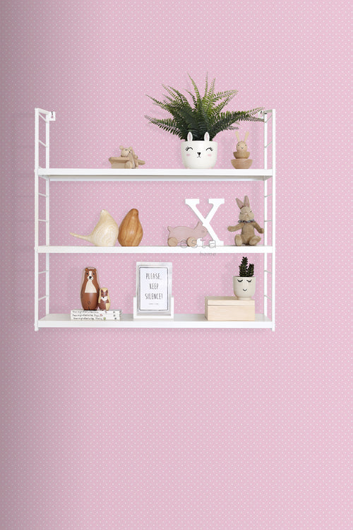 ESTAhome behang kleine stipjes babyroze - 53 cm x 10.05 m - 137312