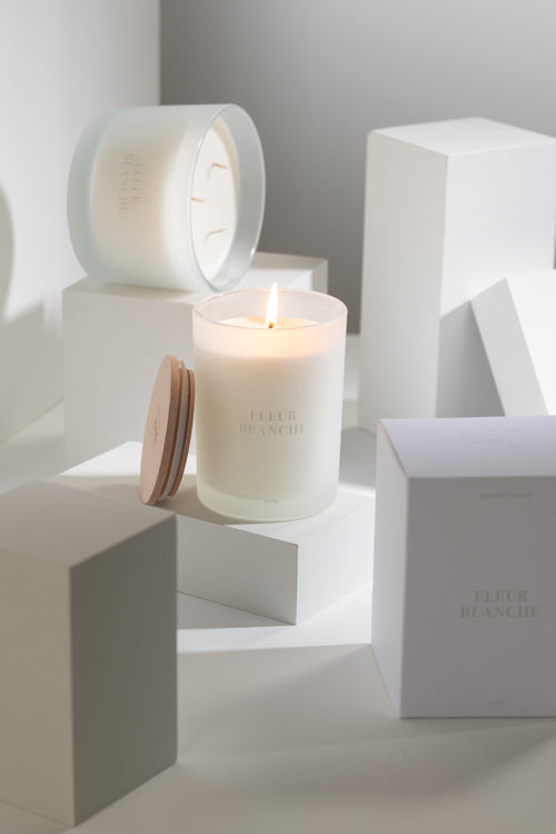 J-Line geurkaars Accords Essentiels - Fleur Blanche - wit - 38U