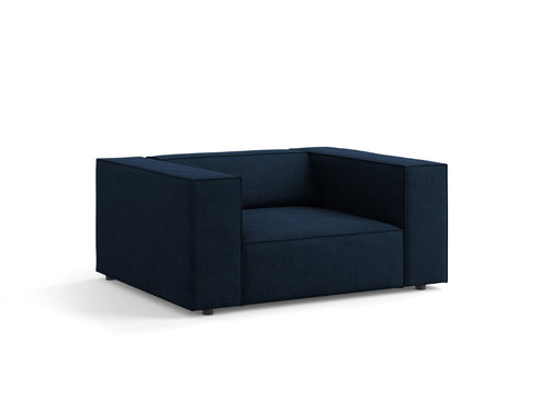 Cosmopolitan Design Fauteuil Arendal chenille met ribbeleffect, koningsblauw - 102x124x70cm