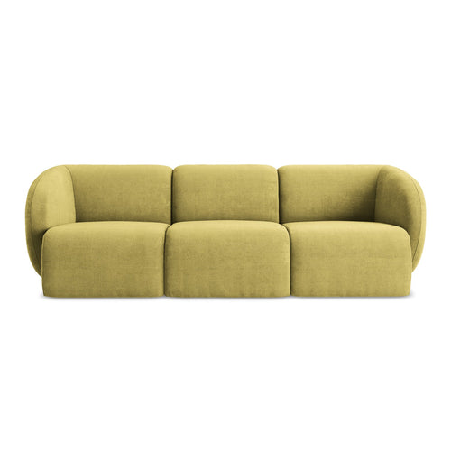 LaMiaSofa 3-zits bank Cervo - chenille stof - limoengroen - 244x94x75