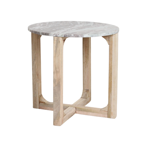 Marmeren bijzettafel rond - fantasy bruin - 50x50x50 cm