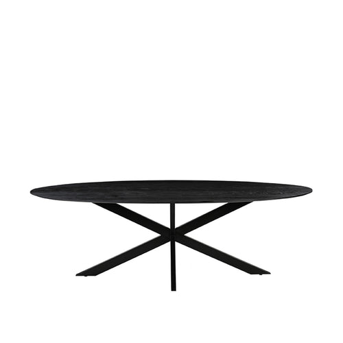 LABEL51 Eettafel James - Zwart Mangohout - 240x100x76cm - vtwonen shop