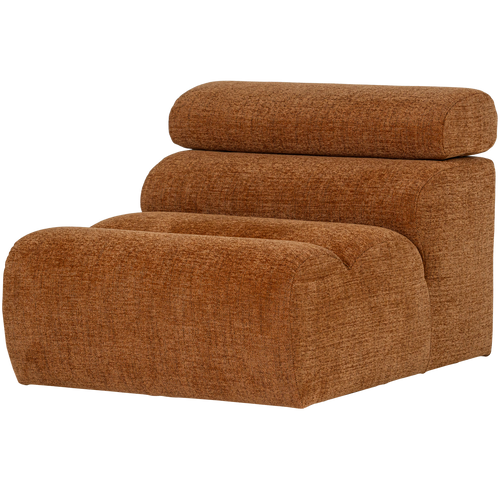 WOOOD 1-zits element bank Novi - Polyester - Oranje Melange - 86x82x113