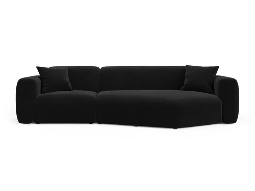 Cosmopolitan Design Modulaire hoekbank rechts Strino 3-zits, flueel zwart - 136x308x78cm