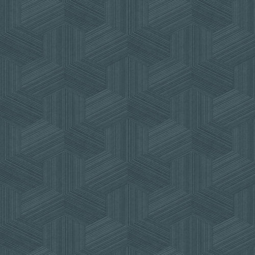 Origin Wallcoverings eco-texture vliesbehang grafisch 3D motief donkerblauw - 50 x 900 cm - 347998 - vtwonen shop