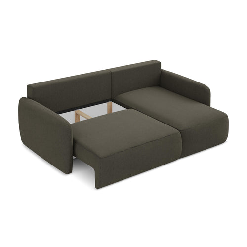 LaMiaSofa hoekbank rechts Corle - textuurstof - taupe - 207x148x86