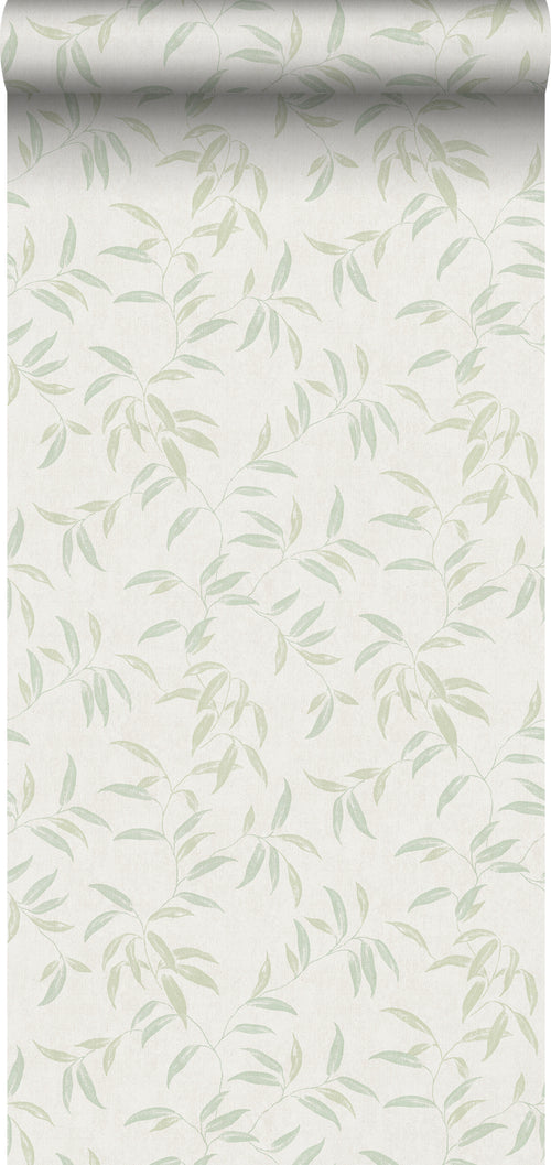 Sanders & Sanders behang bladeren vergrijsd groen - 53 cm x 10 m - 640235