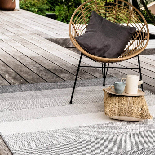 Buiten vloerkleed Boa - Zwart/Wit -  dubbelzijdig - EVA Interior