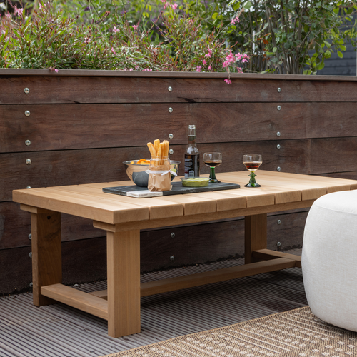 WOOOD salontafel tuin Banco - Hout/Metaal - Naturel - 42x122x68