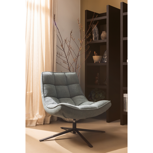 WOOOD draaibare fauteuil Maudi - Polyester - Blue Stone - 84x74x86 - vtwonen shop