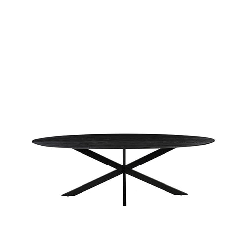 LABEL51 Eettafel James - Zwart Mangohout - 210x100x76cm - vtwonen shop