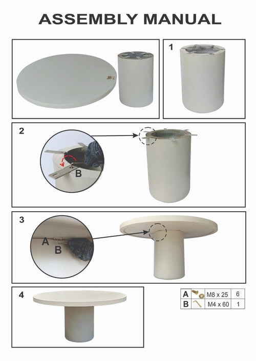 Giga Meubel Tuintafel Eden - Rond 150cm - Beige Eco Composiet - Betonlook - vtwonen shop