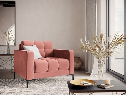 Cosmopolitan Design Fauteuil Bali flueel, roze - 96x87x75cm