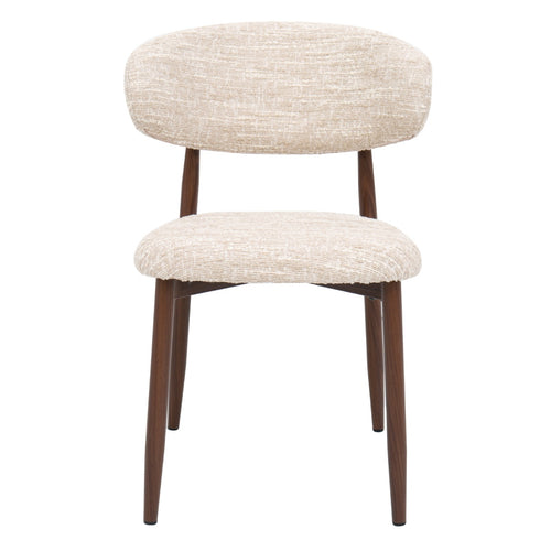 DÉJA Living Eetkamerstoel Skara - Beige/Walnoot - Set van 2