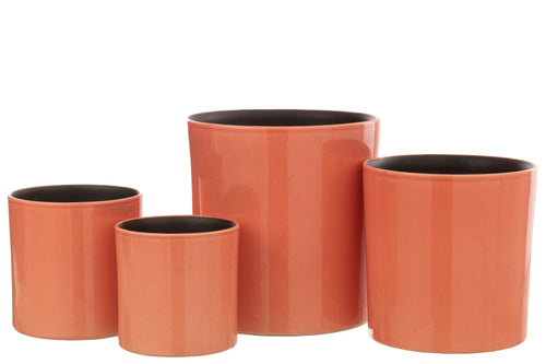 J-Line bloempot Flek - keramiek - roze - large - Ø 25 cm - vtwonen shop