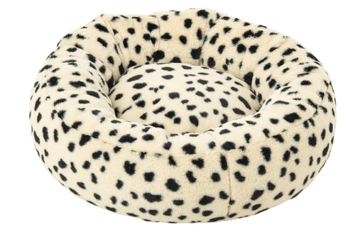 J-Line Kattenmand met dalmatiërmotief - polyester - wit/zwart