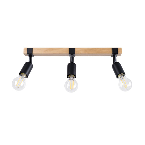 Sollux Lighting Plafondlamp ZUCA 3 zwart - 53x15x14cm