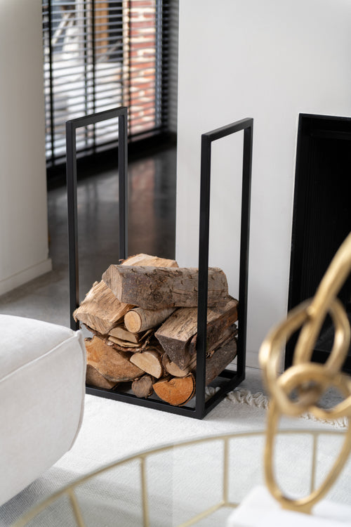 J-Line houder Brandhout Rony - metaal - zwart - vtwonen shop