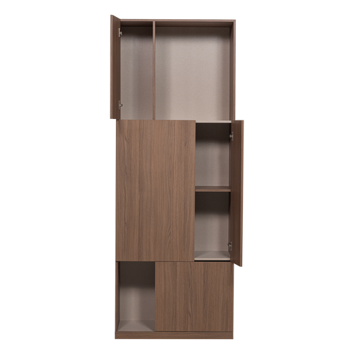 WOOOD opbergkast 80 cm Build - Walnoot Fineer - Bruin - 215x80x41