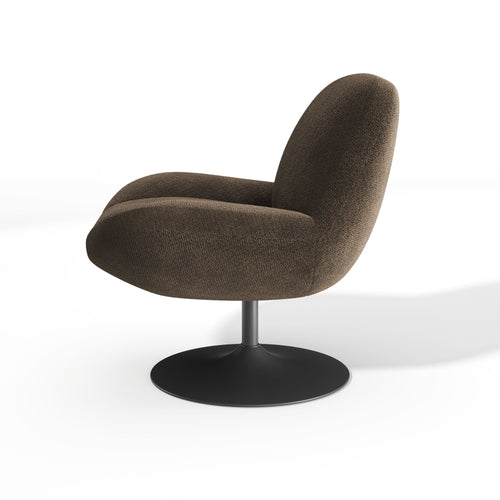 Premium Interiors - Draaistoel RETRO - krullend fluweel espressobruin 71cm