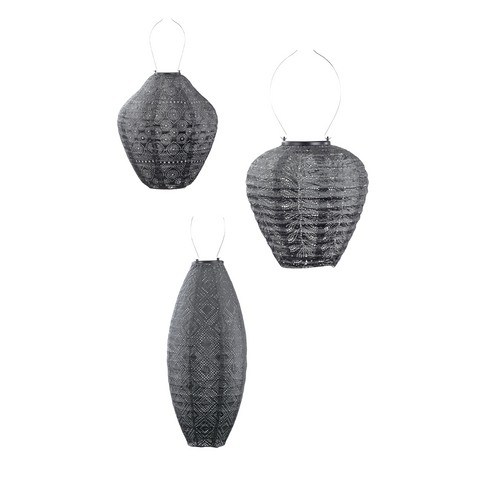 Lumiz solar lampion - donkergrijs set - 3 stuks