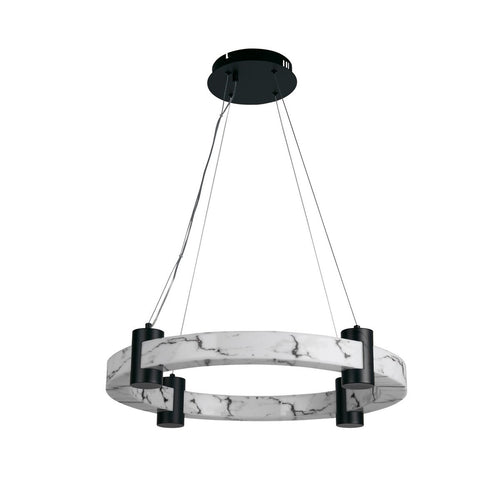 Searchlight Moonbeam LED plafondlamp, zwart metaal en gemarmerd hars