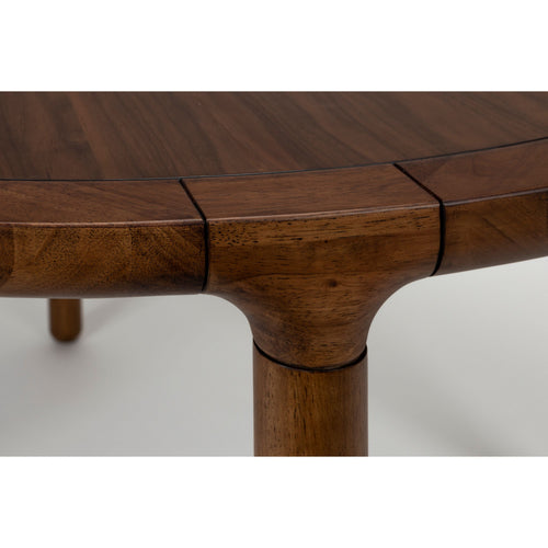 Zuiver Storm Eettafel Rond 128 cm Hout Walnoot - Bruin