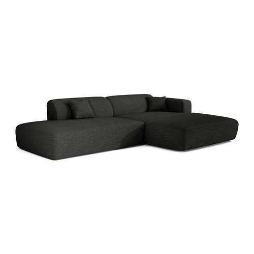 Sia Home - Rechte hoekbanken MYRA - Bouclette stof - Donker antraciet - 310cm - vtwonen shop