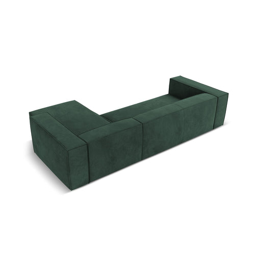 Cosmopolitan Design - Rechter hoekbank Turin 5-zits, structurele stof groente - 173x290x68cm