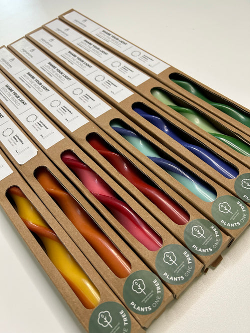 Originalhome spiraalkaars duo - 40 cm - blauw - vtwonen shop