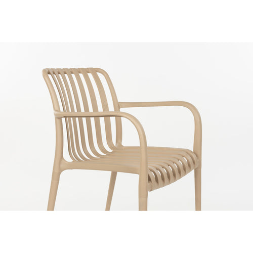 Housecraft Living Amae Tuinstoel Armleuning Kunststof Beige - Set van 4