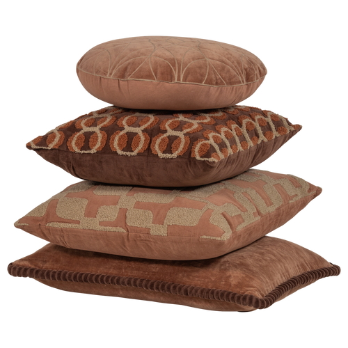 WOOOD kussens roze/zand Luvo - Set Van 4 - 50x50x10
