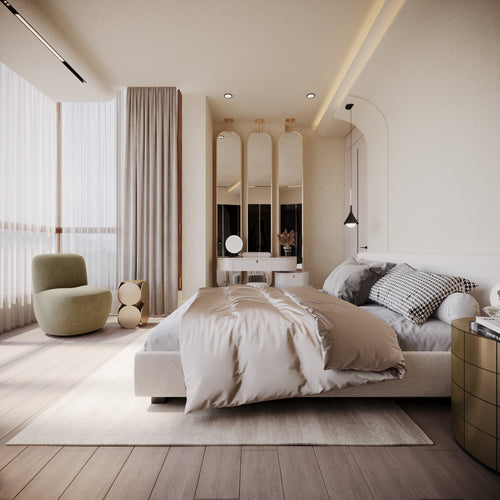 Sia Home - Fauteuil JENA - Fluweel - Beige - 64cm - vtwonen shop