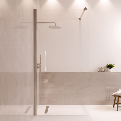 LOMAZOO douchewand Lima - inloopdouche - anti kalk nano coating - helder glas - 8 mm - chroom - 100 x 200 cm