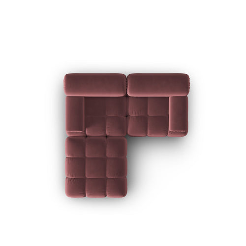 Cosmopolitan Design - Modulaire bank Cortina 3-zits, flueel roze - 188x188x70cm