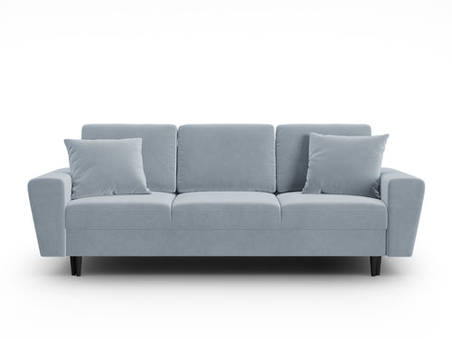 Cosmopolitan Design Slaapbank met opbergdoos Kyoto 3-zits, flueel lichtblauw - 100x235x88cm