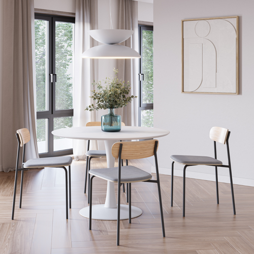 Calicosy - ADRIANA Set van 2 stoelen in stof - Grijs - 51x46x47 cm