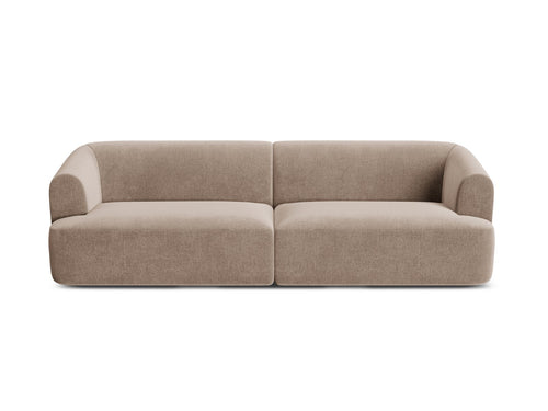 Cosmopolitan Design Modulaire bank Campi 4-zits, flueel donkerbeige - 90x255x70cm