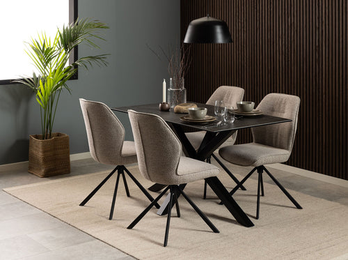 Rebellenclub Eetkamerstoel Arne - Set van 2 - Beige Bouclé - vtwonen shop