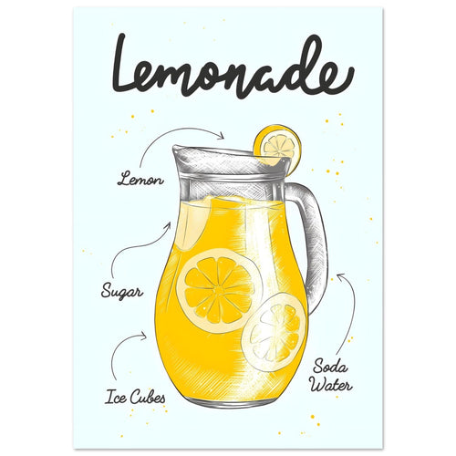 Artfulprints  Lemonade I – Illustratie   poster A4 21x29.7 cm