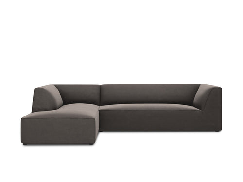 Micadoni linker hoekbank Ruby 4-zits, flueel, donkergrijs - 180x273x69cm