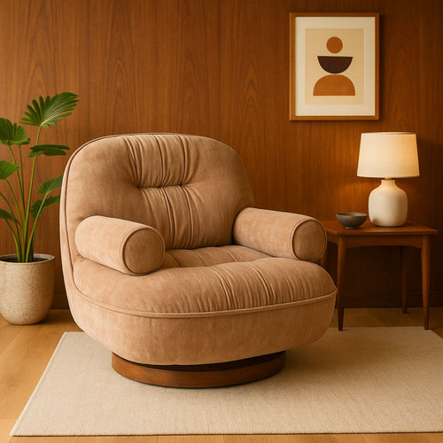 DÉJA Living Draaifauteuil Melbu - Beige Stof - 93x102x85cm