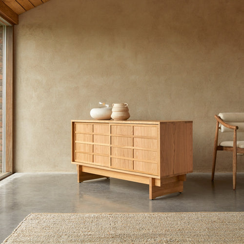 Tikamoon Eikenhouten dressoir 135 cm - Naturel - vtwonen shop