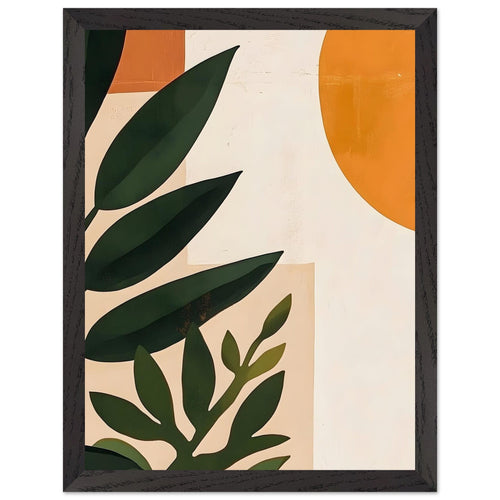 Artfulprints Poster met Lijst Boho – Abstract plant   - 30x40 cm - Groen