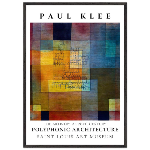 Artfulprints Poster met Lijst Paul Klee - Polyphonic architecture   - 70x100 cm - Meerkleurig