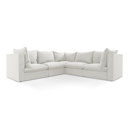 LaMiaSofa Modulaire hoekbank Ravenna - bouclé - wit - 255x255x77